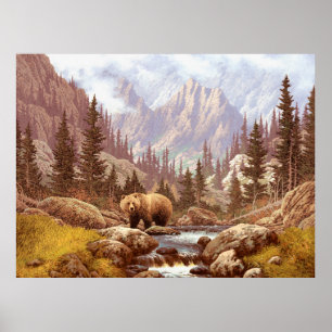 Grizzly Beer in de Rocky Mountains / AF-006beer,g Poster