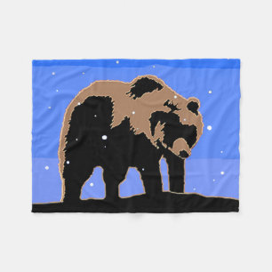 Grizzly Beer in de winter - Oorspronkelijke Wilde Fleece Deken