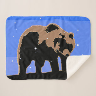 Grizzly Beer in de winter - Oorspronkelijke Wilde Sherpa Deken
