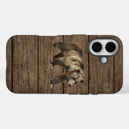  Grizzly Beer iPhone 16 Hoesje (Achterkant (horizontaal))