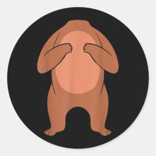 Grizzly Beer Lichaam Buik Kostuum Eenvoudig Hallow Ronde Sticker
