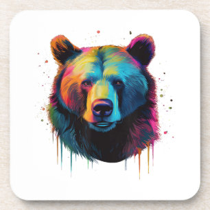 Grizzly Beer Liefhebbers Pop Art Big Grizzly Beer Bier Onderzetter