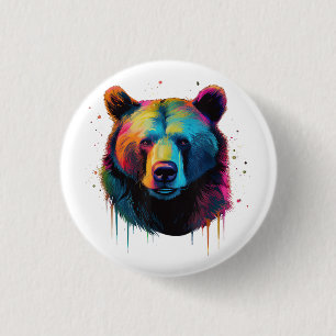 Grizzly Beer Liefhebbers Pop Art Big Grizzly Beer Ronde Button 3,2 Cm
