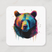 Grizzly Beer Liefhebbers Pop Art Big Grizzly Beer Vierkante Visitekaartje (Voorkant)