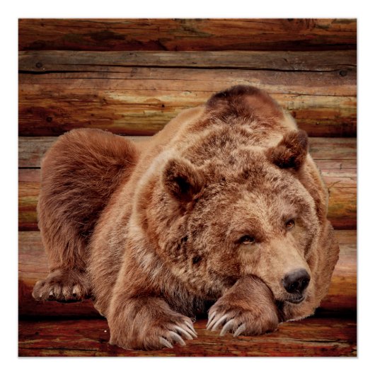 GRIZZLY BEER LOG CABIN POSTERS PERFECT POSTER (Voorkant)