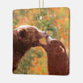 Grizzly Beer mam en snijkunst - Wildlife Art Keramisch Ornament (Links)