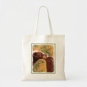 Grizzly Beer mam en snijkunst - Wildlife Art Tote Bag