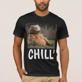 GRIZZLY BEER MANNEN FUNNY 'CHILL' T SHIRTS (Voorkant)