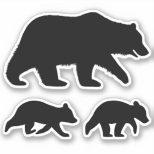 Grizzly Beer met Cubaanse Silhouettes Vinyl Sticke Sticker