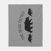 Grizzly Beer met Cubs Silhouettes Aangepaste tekst Fleece Deken (Voorkant)