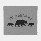 Grizzly Beer met Cubs Silhouettes Aangepaste tekst Fleece Deken (Voorkant (Horizontaal))