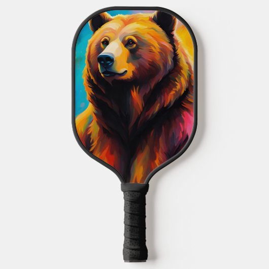 Grizzly Beer met noorderlicht Pickleball Paddle (Voorkant)