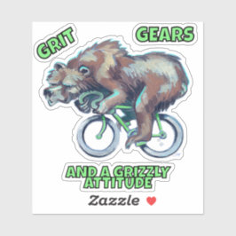 Grizzly Beer op de fiets Sticker