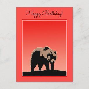Grizzly Beer op zonsondergang - Originele Wildlife Briefkaart