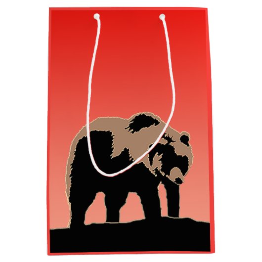 Grizzly Beer op zonsondergang - Originele Wildlife Medium Cadeauzakje (Voorkant)