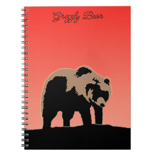 Grizzly Beer op zonsondergang - Originele Wildlife Notitieboek