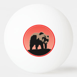 Grizzly Beer op zonsondergang - Originele Wildlife Pingpongballen
