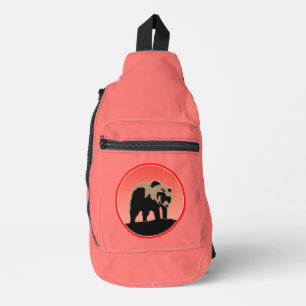 Grizzly Beer op zonsondergang - Originele Wildlife Sling Bag