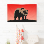 Grizzly Beer op zonsondergang - Originele Wildlife Spandoek (Insitu)
