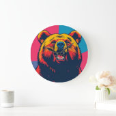 Grizzly Beer Pop Art Grote Klok (Huis)
