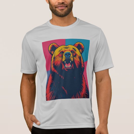 Grizzly Beer Pop Art T-shirt (Voorkant)