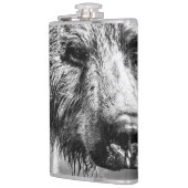 Grizzly beer portret heupfles (Links)