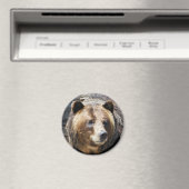 Grizzly Beer Portret Magneet (Insitu (Vaatwasser))
