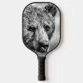 Grizzly beer portret pickleball paddle (Voorkant)