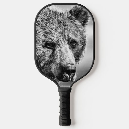 Grizzly beer portret pickleball paddle (Voorkant)
