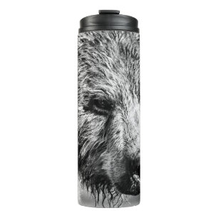 Grizzly beer portret thermosbeker