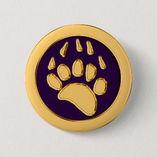 GRIZZLY BEER PRINT RONDE BUTTON 5,7 CM