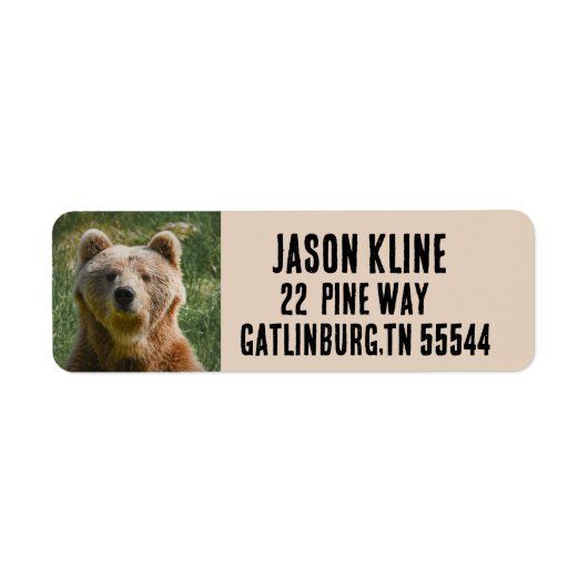 GRIZZLY BEER Return Address Labels (Voorkant)
