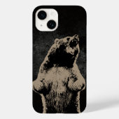 Grizzly Beer Roaring Black Grunge Case-Mate iPhone Case (Achterkant)