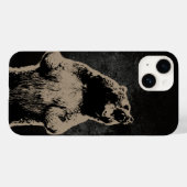 Grizzly Beer Roaring Black Grunge Case-Mate iPhone Case (Achterkant (horizontaal))