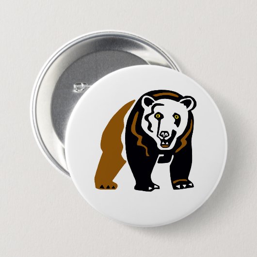 Grizzly beer - ronde button 7,6 cm (Voorkant /achterkant)