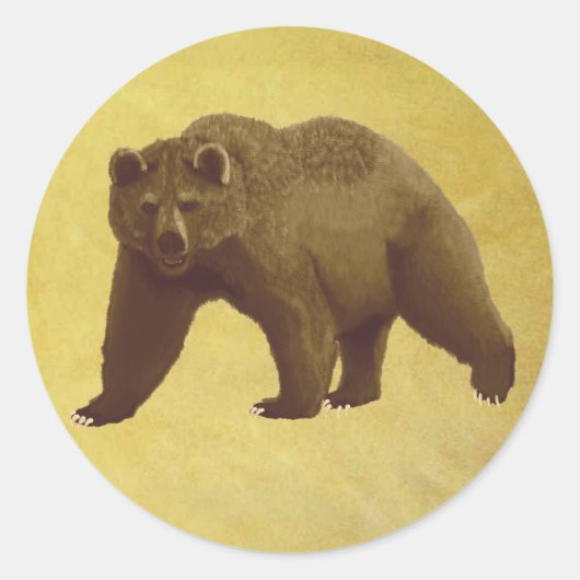 Grizzly Beer Ronde Sticker (Voorkant)