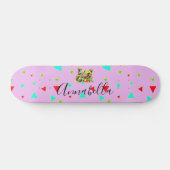 Grizzly Beer Roze Skateboard (Horizontaal)