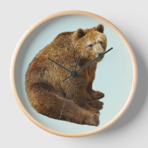 GRIZZLY BEER RUSTIC Wall Clock