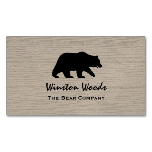 Grizzly Beer Silhouet Eenvoudig Wildlife Graphic Magnetisch Visitekaartje