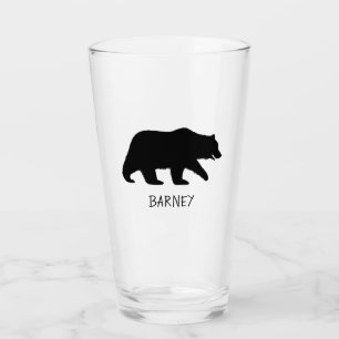 Grizzly Beer Silhouet met aangepaste tekst Glas