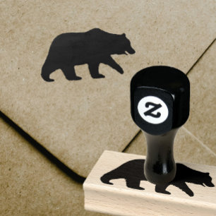 Grizzly Beer Silhouette Wildlife Wild Animal Rubberstempel