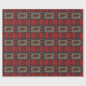Grizzly Beer Silhouettes Pattern op Pset Cadeaupapier (Vlak)