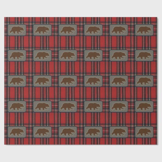 Grizzly Beer Silhouettes Pattern op Pset Cadeaupapier (Vlak)