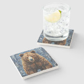 Grizzly beer stenen onderzetter (Zijkant)