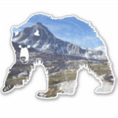 Grizzly Beer Sticker met Wilderness Silhouette (Voorkant)