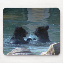Grizzly Beer Swimming Party Mousepad Muismat