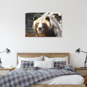 Grizzly Beer verpakt Canvas Print (Insitu (Slaapkamer))