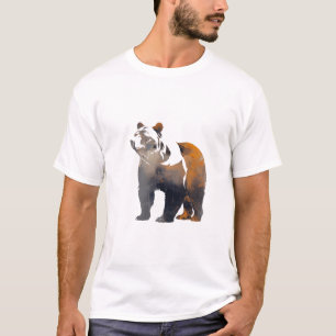 Grizzly Beer Wildlife Natuur Silhouette Stijl T-shirt