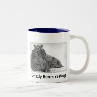 Grizzly Beren rusten Tweekleurige Koffiemok