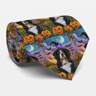 Grizzly Bernese Berg Halloween Heks Pompoen Stropdas
